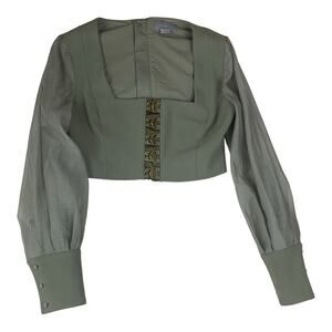 Finders size medium Sage Green Blouse Buckle Accents cosplay ren fest sheer sle